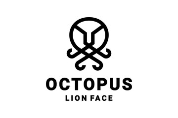 Vector Logo Design of Combination octopus and lion