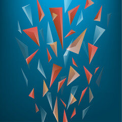 abstract geometric dynamic falling triangle shapes banner