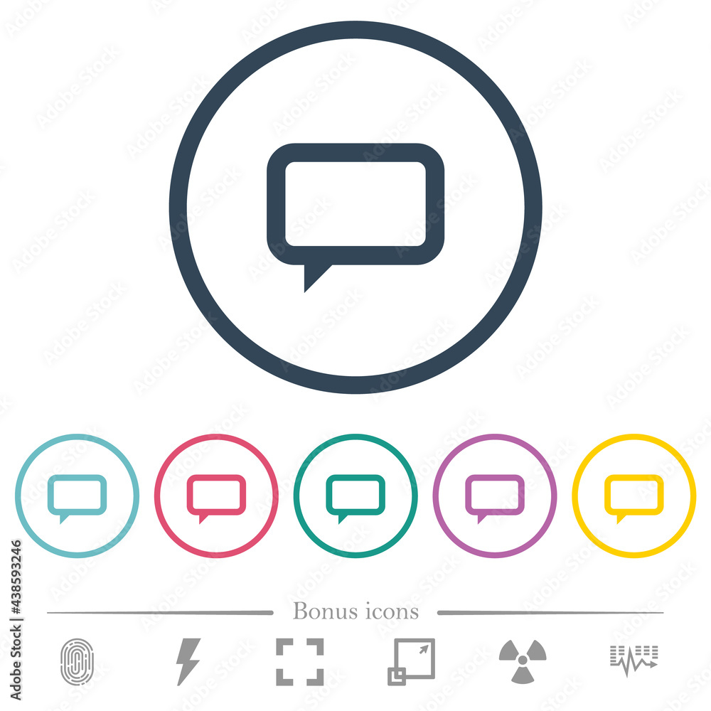 Poster empty comment bubble flat color icons in round outlines