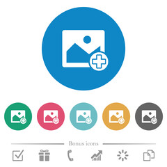 Add new image flat round icons