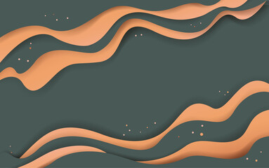 abstract wavy digital paper cut style banner