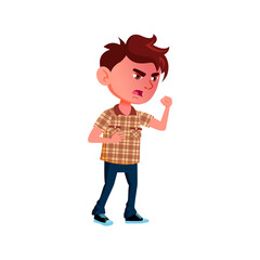 angry caucasian boy shouting on classmate cartoon vector. angry caucasian boy shouting on classmate character. isolated flat cartoon illustration