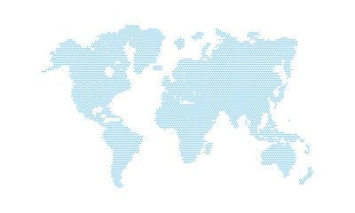 Fototapeta na wymiar Blue dotted world map
