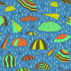 seamless background with umbrellas