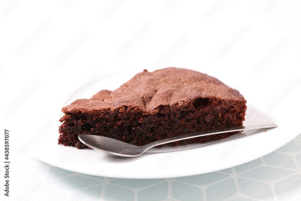 Canvas Prints slice of chocolate cake and spoon