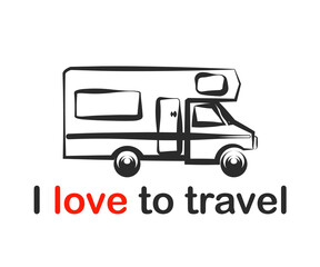 House on wheels. Live on wheels. Cartoon. Vector illustration. 