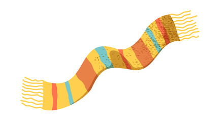 neck scarf in warm autumn colors with a noisy texture, isolated on a white background. Cute illustration of a children's scarf. a piece of clothing. vector EPS