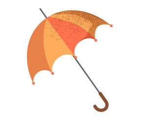 umbrella in warm autumn colors with noisy shade or rough texture, isolated on a white background. 