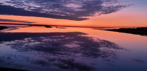 sunset over the sea