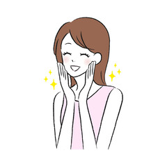 女性　笑顔　喜び