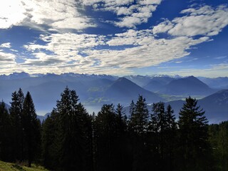 Vista panoramica dal sentiero sul monte Rigi, Svizzera