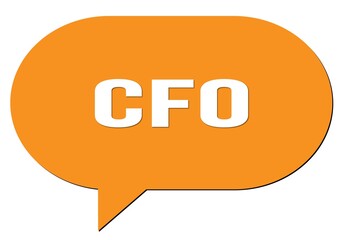 CFO text written in an orange speech bubble