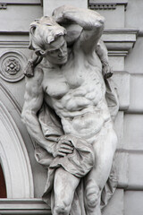 statue of an atlant in vienna (austria)