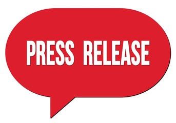 PRESS  RELEASE text written in a red speech bubble