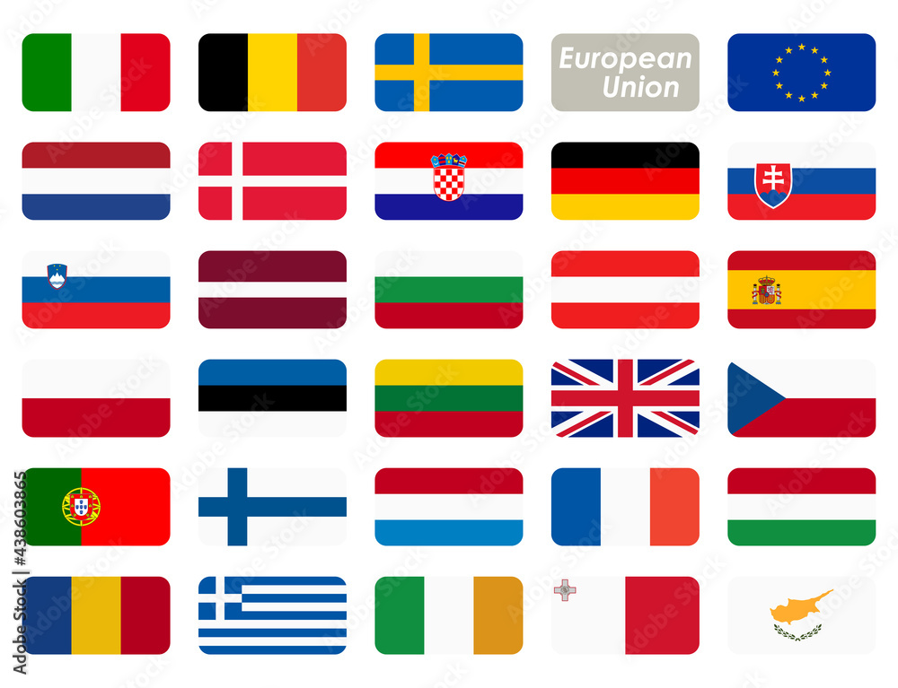 Wall mural all country flags of European Union