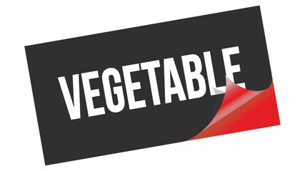 VEGETABLE text on black red sticker stamp.