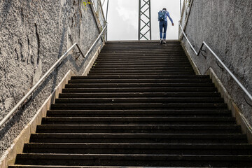 person walking on stairs, Germany