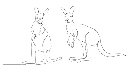 kangaroo drawing one continuous line