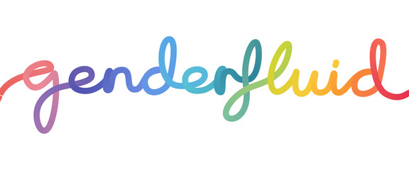 Fototapeta na wymiar Genderfluid word in rainbow colors
