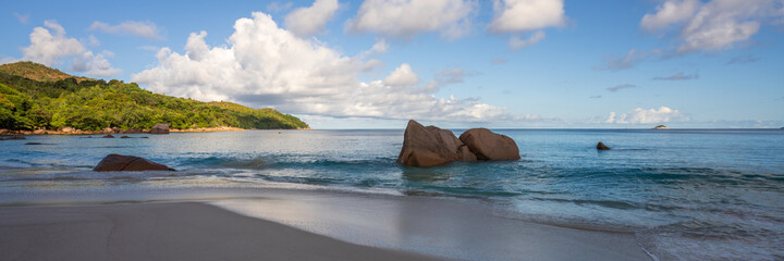 tropical beach anse lazio on praslin on the seychelles