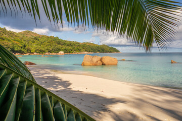 tropical beach anse lazio on praslin on the seychelles