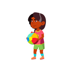 jealous indian girl losing in game with ball cartoon vector. jealous indian girl losing in game with ball character. isolated flat cartoon illustration