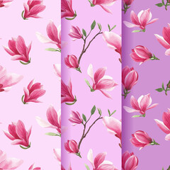 Pattern with blossom bird concept design watercolor illustration