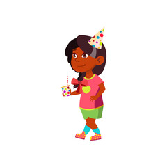 attractive indian girl celebrate birthday cartoon vector. attractive indian girl celebrate birthday character. isolated flat cartoon illustration