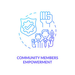 Community members empowerment concept icon. Civic engagement abstract idea thin line illustration. Building trusting relationships. Communication improvement. Vector isolated outline color drawing