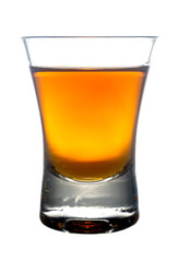 Cocktail Glass with brandy or whiskey.