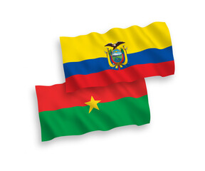 Flags of Burkina Faso and Ecuador on a white background