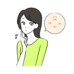 ニキビで悩む女性