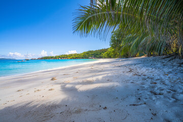 tropical beach anse lazio on praslin on the seychelles