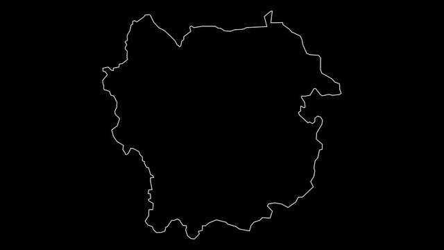 Kayes Mali region map outline animation