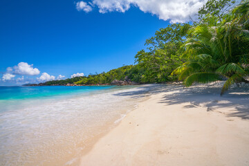 Naklejka na ściany i meble tropical beach anse lazio on praslin on the seychelles