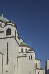 Detail of Church of Saint Sava ("The Temple of Saint Sava") - Serbian Orthodox church on Vracar plateau in Belgrade. Serbia. 