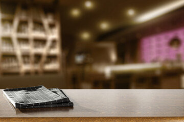 Desk of free space and ofice interior 