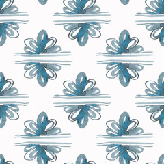 Seamless pattern with watercolor decorative elements. Texture for wrapping paper, fabric, cards, wallpaper and packaging.