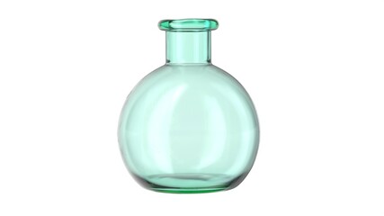 3D illustration of clean glass flask isolated on white
