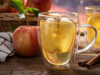 Glass of Apple Juice and Fresh Apples