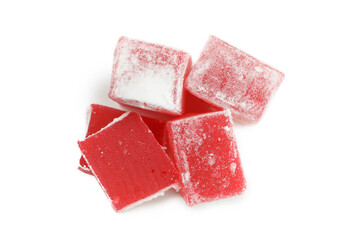 Delicious turkish delight isolated on white background