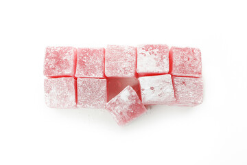 Delicious turkish delight isolated on white background
