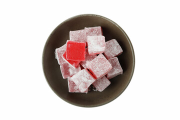 Delicious turkish delight isolated on white background
