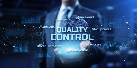 Quality Control. Standardisation Certification Warranty ISO Business and technology concept.