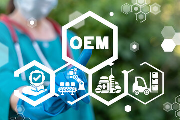 Medical Pharmacy Concept of OEM Original Equipment Manufacturer.