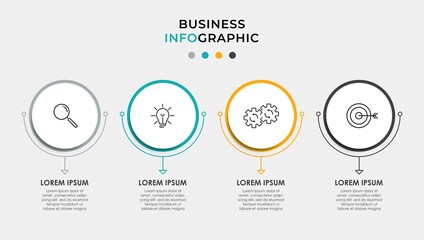 Vector Infographic design business template with icons and 4 options or steps. Can be used for process diagram, presentations, workflow layout, banner, flow chart, info graph