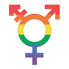 Fototapeta premium Rainbow Transgender Symbol - Colorful rainbow transgender symbol with horizontal stripes.