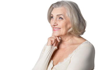 portrait of happy  senior woman posing