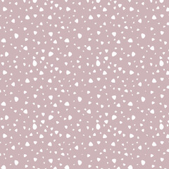 Seamless pattern with white dots. Stylish background with randomly disposed spots. Monochrome minimalist graphic design. Tileable simple texture