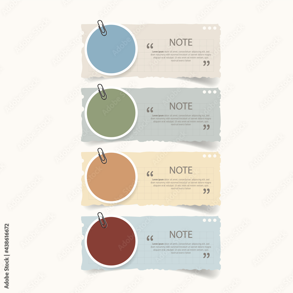 Poster Text box design with note papers mockups.	
